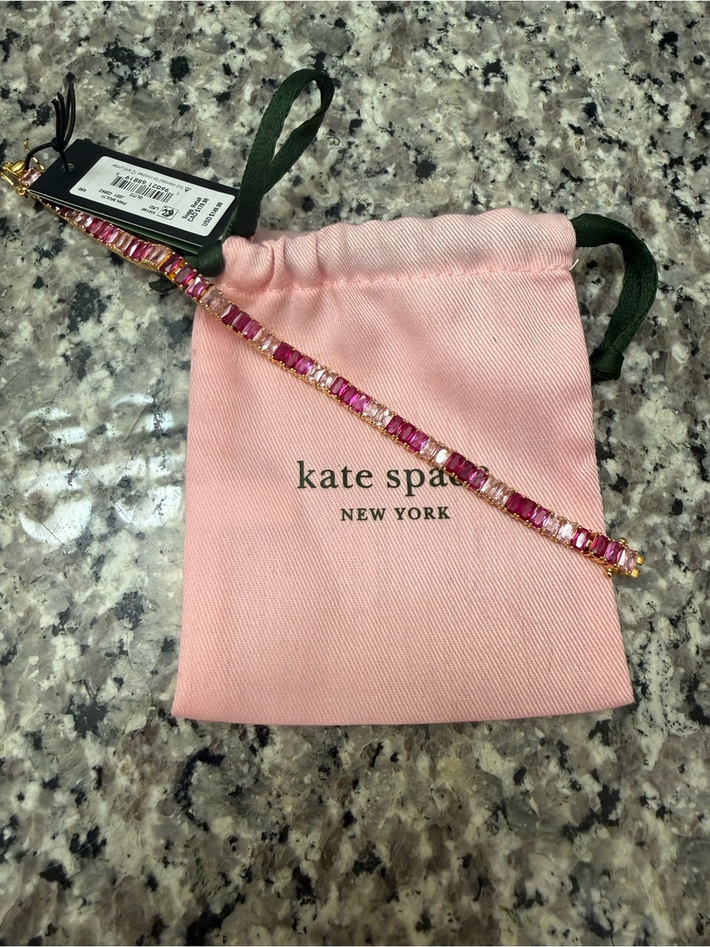 kate spade Pink and Light Pink Crystal Bracelet in Gold-Tone